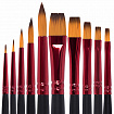 Кисти BRAUBERG PREMIUM, набор 10 шт. (синтетика, круглые № 1, 2, 3, 5, 8, плоские № 2, 4, 6, 8, 10), 201027