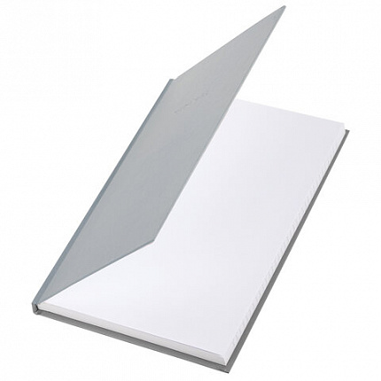 Блокнот А5 134х206 мм, 80 л., твёрдый, клетка, BRAUBERG "Minimal", серый, 116437