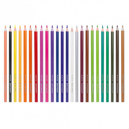 Карандаши цветные BRAUBERG PREMIUM, 24 цвета, пластиковые, шестигранные, грифель мягкий 3 мм, 181668