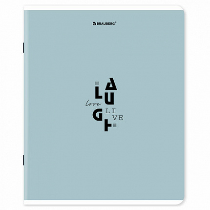 Тетрадь А5, 48 л., BRAUBERG, скоба, клетка, матовая ламинация, "Однотонный_Пастель_2", (микс в спайке), 405336