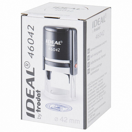 Оснастка для печатей оттиск D=42 мм, синий, TRODAT IDEAL 46042 P2, корпус КРАСНЫЙ, c крышкой, подушка, 125311