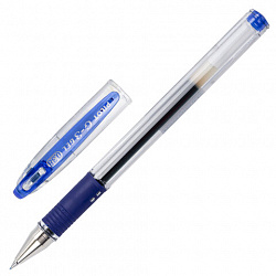 Ручка гелевая PILOT "G-3", корпус прозрачный, узел 0,38 мм, линия 0,2 мм, резиновый упор, синяя, BLN-G3-38 L