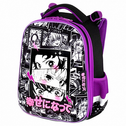 Ранец BRAUBERG PREMIUM, 2 отделения, с брелком, "Anime movie", 38х29х16 см, 272018