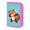 Пенал ПИФАГОР, 1 отделение, полиэстер, 19х13 см, "Red panda", 272283