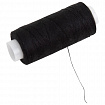 Нитки швейные 40 ЛШ, 200 м, полиэстер, НАБОР 20 шт., черные, в ПОДАРОК иглы, DEVELIA (Девелиа), 609622