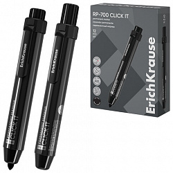 Маркер перманентный автоматический ERICH KRAUSE RP-700 "Click it", ЧЕРНЫЙ, 2 мм, 60828