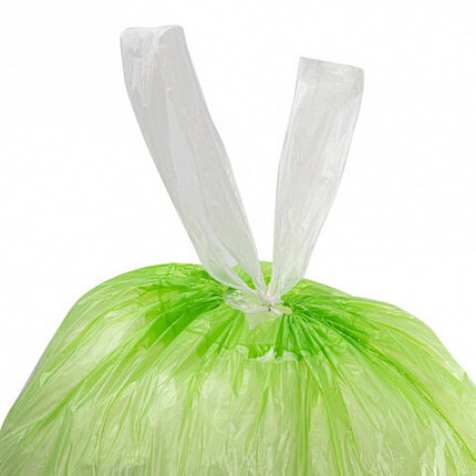 Мешки для мусора биоразлагаемые с завязками LAIMA "ULTRA" 35 л, рулон 20 шт., прочные, ПНД 15 мкм, 50х60 см, 607688