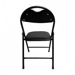 Стул складной для дома и офиса РС94, черный каркас, экокожа черный