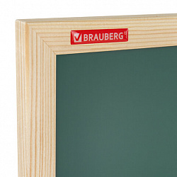 Доска для мела магнитная 45х60 см, зеленая, деревянная рамка, BRAUBERG "Wood", 238798