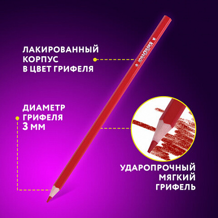 Карандаши цветные ЮНЛАНДИЯ "ДОМИКИ", 12 цветов, пластиковые, классические, грифель мягкий 3 мм, 181836