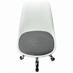 Кресло стул BRABIX "Eames MG-310 CH", хром, пластик белый, ткань серая, 532924