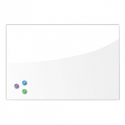 Доска магнитно-маркерная стеклянная 40х60 см, 3 магнита, БЕЛАЯ, BRAUBERG, 236744