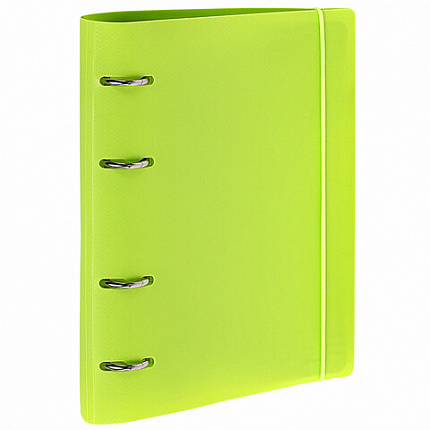 Тетрадь на кольцах А5 175х220мм, 120л, пластик, с резинкой, BRAUBERG, Салатовый, 404619