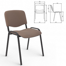 Стул для персонала и посетителей "ИЗО", черный каркас, ткань коричневая, В-28/С-24