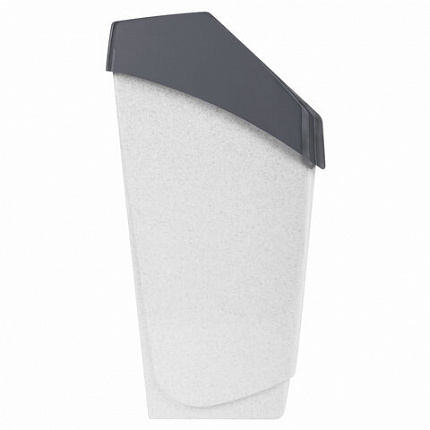 Ведро мусорное с КРЫШКОЙ (качающейся) 15 литров, "ХАПС", 46х26х25 см, серое, IDEA, М 2471