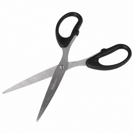 Ножницы BRAUBERG "Classic", 185 мм, чёрные, классической формы, 2-х сторонняя заточка, 230934