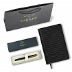 Ручка перьевая PARKER "IM Core Black Lacquer GT", ежедневник А5 черный, пакет, 880900