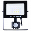 Прожектор светодиодный с датчиком движения 30 Вт, 6500 К, 2400 Лм, 30 м2, IP65, 161х146х51 мм, черный, SONNEN, 238417