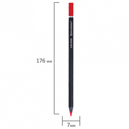 Карандаши цветные чёрное дерево BRAUBERG BLACK WOOD, 36 цветов, мягкий грифель 3 мм, 182042