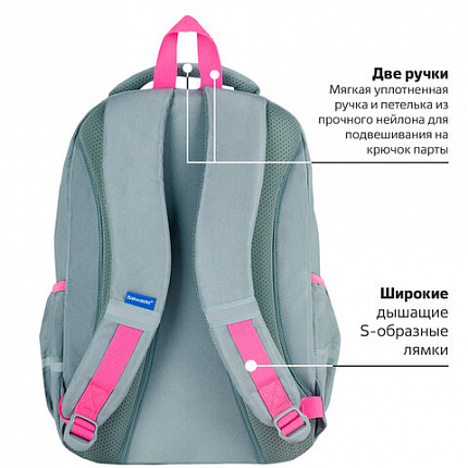 Рюкзак BRAUBERG MOTION, 2 отделения, 3 кармана, "Crazy cat", 41х28х17 см, 273115