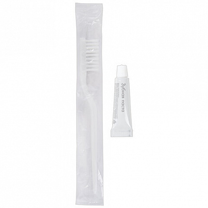 Зубной набор КОМПЛЕКТ 200 шт., HOTEL (зубная щётка + зубная паста 5 г), картон, 4634