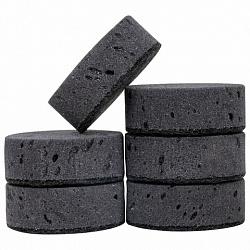 Губки для посуды 9,5х6,5х3,5 см, КОМПЛЕКТ 6 шт., OVAL BLACK, КРУПНОПОРИСТЫЙ поролон с абразивным слоем, LAIMA, 608649