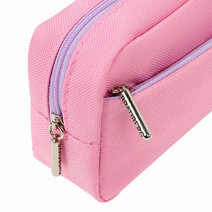Пенал мягкий BRAUBERG PASTEL, 2 отделения, розовый, 21х9,5х5 см, 272276
