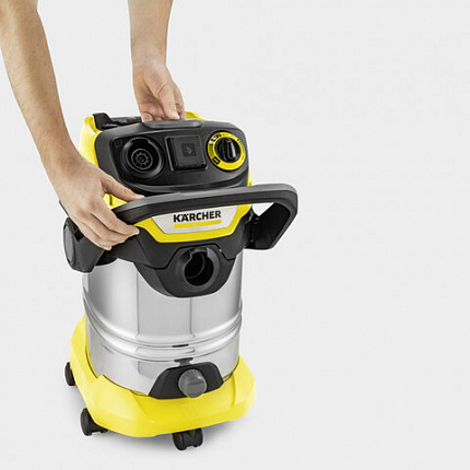 Пылесос хозяйственный KARCHER WD 6 PS, мусоросборник 30л, мощность 1300Вт, желтый, 1., 1.628-360.0