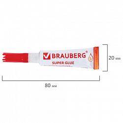 Клей моментальный (суперклей) BRAUBERG, 3 г, ПРОЧНЫЙ, отрывная мультикарта, 605566