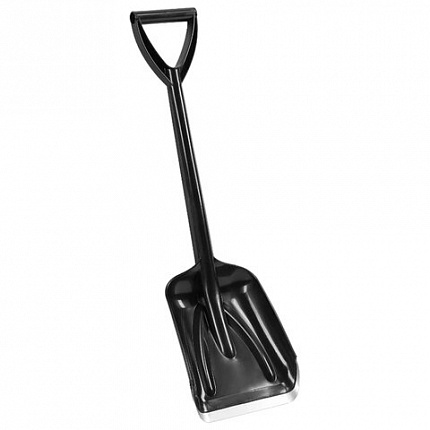 Лопата снеговая 20х26 см УНИВЕРСАЛЬНАЯ с планкой, прочная, пластиковая с V-ручкой, длина 70 см, для дома, авто, детей, ГРАНДМАСТЕР, 700347