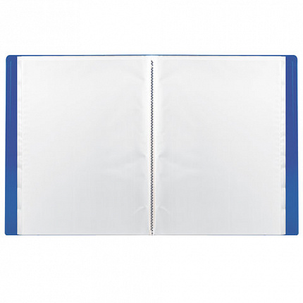 Папка 40 вкладышей BRAUBERG "Office", синяя, 0,6 мм, 222634