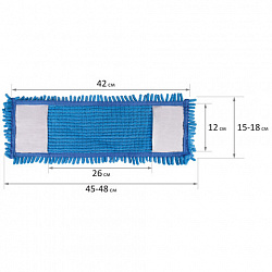Насадка МОП КОМПЛЕКТ 4 шт., УНИВЕРСАЛЬНАЯ для швабр 38-42 см (ТИП К), микрофибра букли/синель, LAIMA, 607460