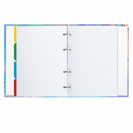 Тетрадь на кольцах А5 (175х215 мм), 120 листов, твердый картон, клетка, с разделителями, BRAUBERG, Blur, 404087