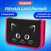 Пенал ПИФАГОР, 1 отделение, ламинированный картон, 19х11 см, "Черный кот", 273467