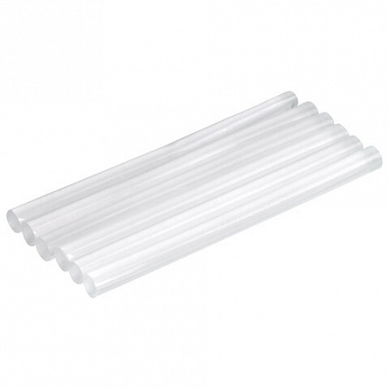 Клеевые стержни, диаметр 7 мм, длина 100 мм, прозрачные, комплект 6 шт., BRAUBERG, европодвес, 670291
