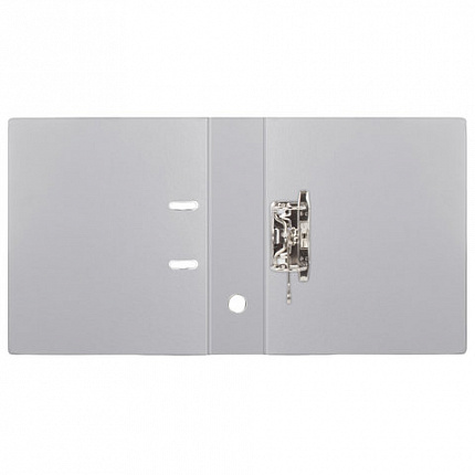 Папка-регистратор BRAUBERG с двухсторонним покрытием из ПВХ, 70 мм, серая, 222656