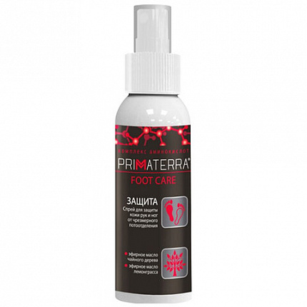 Спрей для ног, 100 мл, PRIMATERRA FOOT CARE, дезодорирующий, с противогрибковым эффектом
