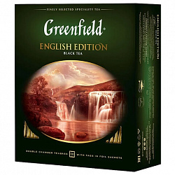 Чай GREENFIELD "English Edition" черный цейлонский, 100 пакетиков в конвертах по 2 г, 1383-09