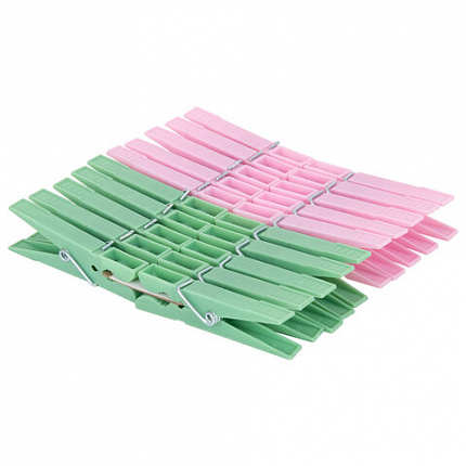 Прищепки бельевые 7,4 см, КОМПЛЕКТ 20 штук, пластик, ассорти, PRIMILA (ПРИМИЛА) STANDARD, 700517