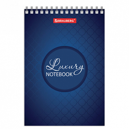 Блокнот МАЛЫЙ ФОРМАТ (97х145 мм) А6, 60 л., гребень, картон, клетка, BRAUBERG, "Люксовый блокнот", 129829