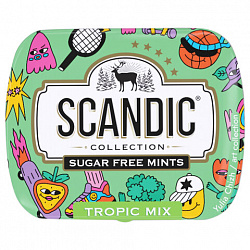 Драже освежающие SCANDIC без сахара со вкусом "Тропический микс", 14 г