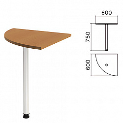 Стол приставной угловой "Монолит", 600х600х750 мм, цвет орех гварнери (КОМПЛЕКТ)
