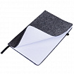 Блокнот А5 138x213 мм BRAUBERG "Voylok", войлок, резинка, держатель, 80 л., клетка, черный, 117134