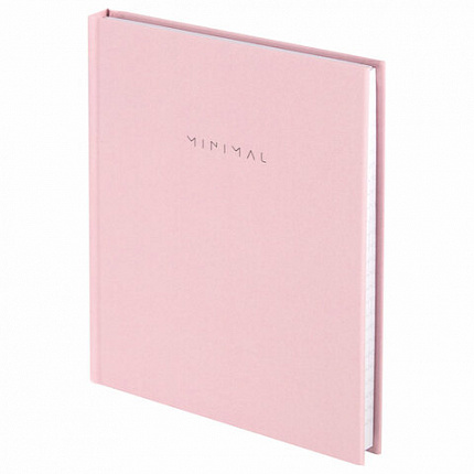 Блокнот МАЛЫЙ ФОРМАТ 110х147 мм, А6, 80 л., твердый, клетка, BRAUBERG "Minimal", розовый, 116449