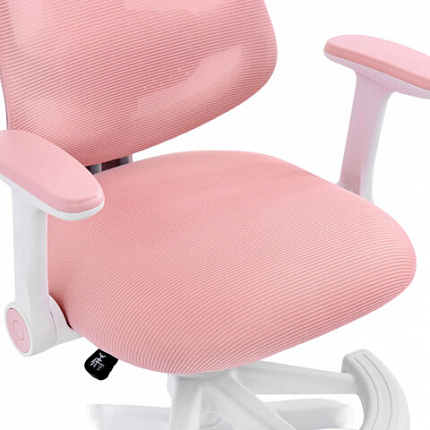 Кресло детское с подставкой для ног BRABIX KIDS "MG-215", сетка/ткань TW, розовое, 533311