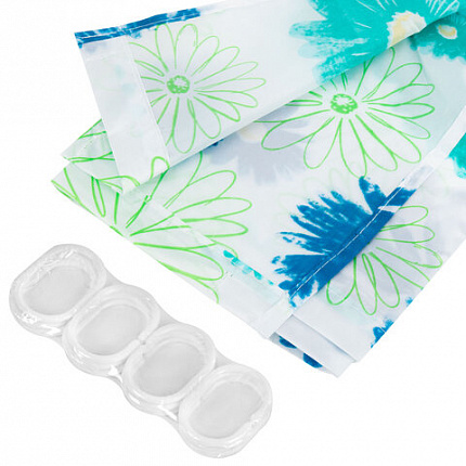 Шторка для ванной ПОЛИЭСТЕР, 180х200 см, кольца в комплекте, ЦВЕТЫ, PRIMILA (ПРИМИЛА), 700082