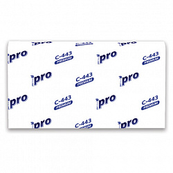 Полотенца бумажные 190 шт., PROtissue (H2) PREMIUM, 2-слойные, белые, КОМПЛЕКТ 21 пачка, 24х21,5 см, Z-сложение, С443