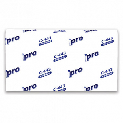 Полотенца бумажные 190 шт, PROtissue (H2) PREMIUM, 2-сл, белые, КОМПЛЕКТ 21 пач, 24х21,5,Z-слож,С443
