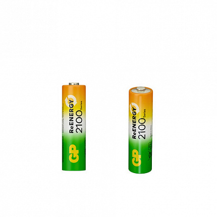 Батарейки аккумуляторные GP ReEnergy Ni-Mh пальчиковые КОМПЛЕКТ 2 шт., AA (HR6), 2000 mAh, 210AAHCRGY, 210AAHCRGY-2CRC