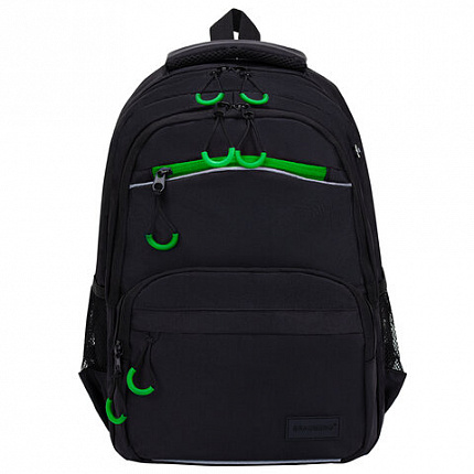 Рюкзак BRAUBERG FORCE, 2 отделения, 5 карманов, "Neon green", 39х28х17 см, 273153